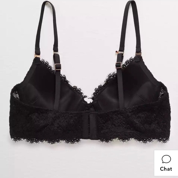 Aerie Real Power Plunge Eyelash Lace Push Up Bra - Picture 2 of 8